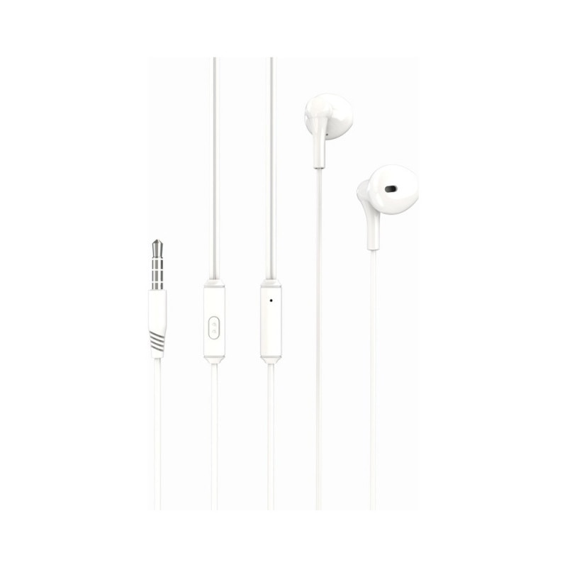 Casti cu fir Stereo XO EP39 Alb, tip In-Ear, conector Jack 3.5mm, 1m, Microfon incorporat