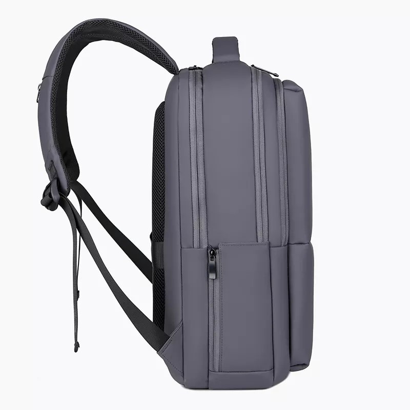 Rucsac laptop 15.6" pentru calatorii, impermeabil, cu port de incarcare USB, ESCALATE, 45x30x15 cm, Gri