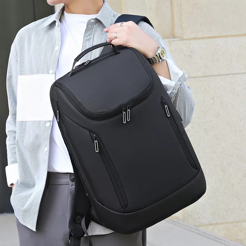 Rucsac laptop 15.6" smart, impermeabil, cu port de incarcare USB, ESCALATE, 31x16x46 cm, Negru