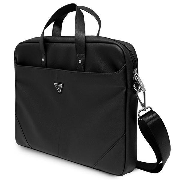 Geanta pentru laptop, Guess, Poliuretan, 16'', Negru