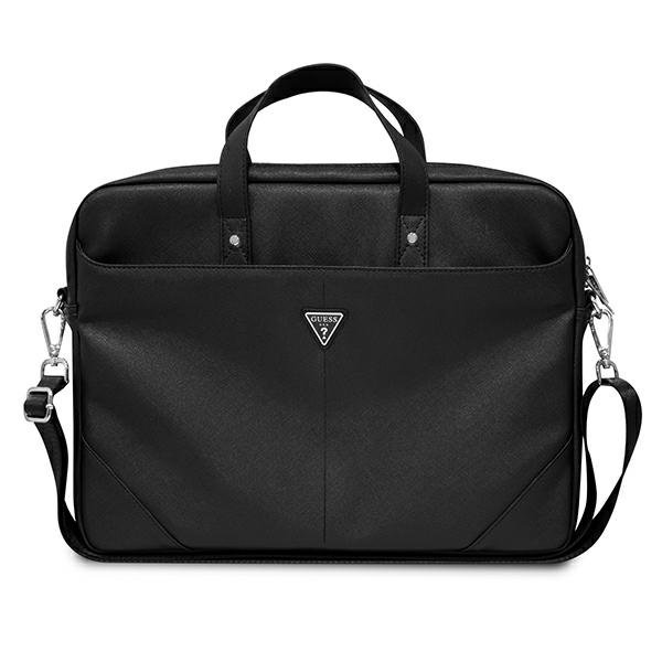 Geanta pentru laptop, Guess, Poliuretan, 16'', Negru