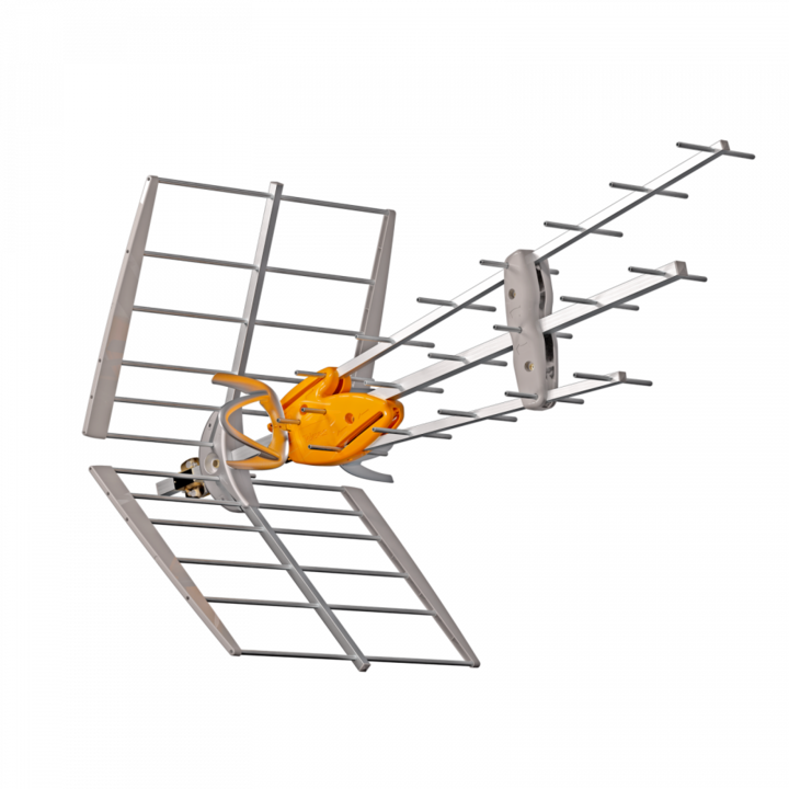 TV антена, Televes, Алуминий/ABS, DVB-T2, Сребрист/Жълт