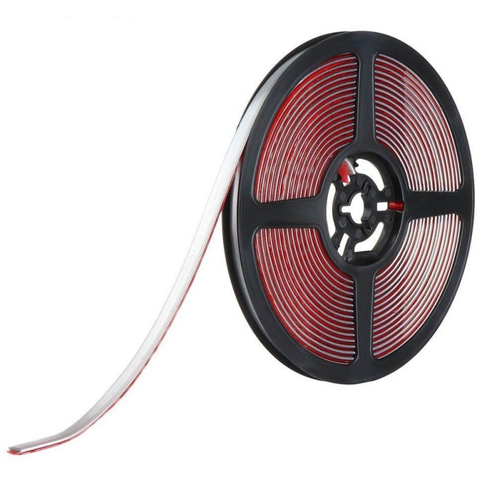 Bandă sanitară de etanșare gri, silicon, 8mm x 6m, dublu adeziv