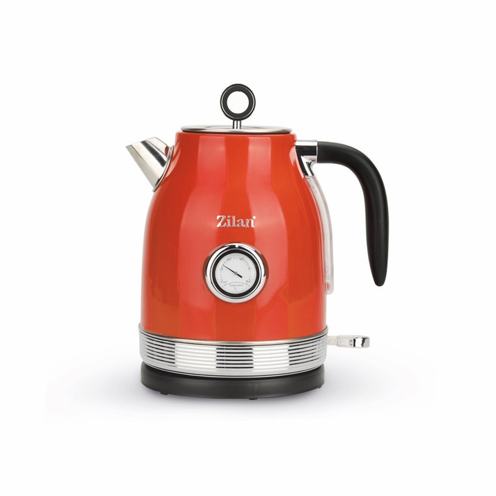 Fierbator RETRO Zilan ZLN7033 Rosu, Capacitate 1.7 Litri, Putere 2200W, Rotire 360