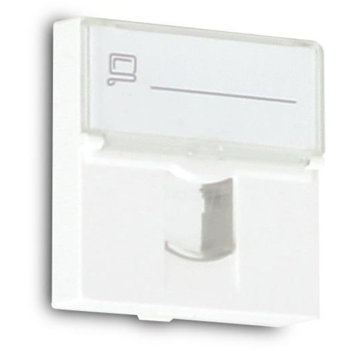 Adaptor Getfort, Mosaic, 1xRJ-45, 2 spatii module keystone, 45x45mm, Plastic, Alb