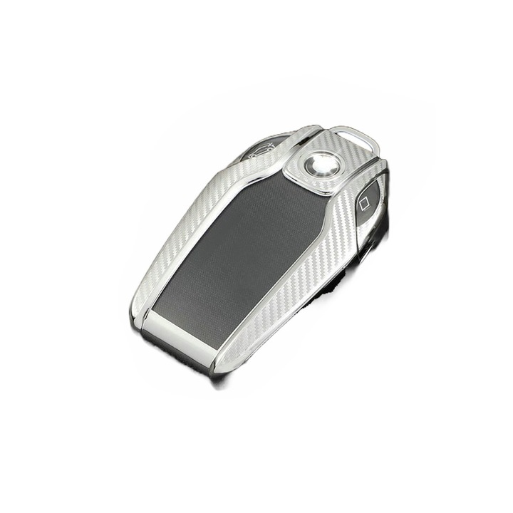 Husa Cheie Inteligenta BMW cu display Pentru Seria 7, X5, X6, Tpu, Carbon, Gri