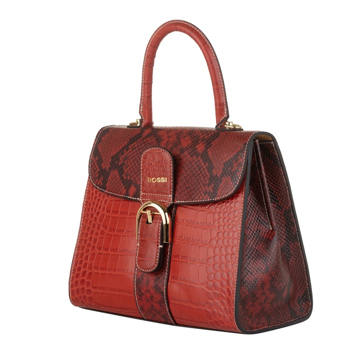 Дамска чанта Rossi RSI010R, Червен питон