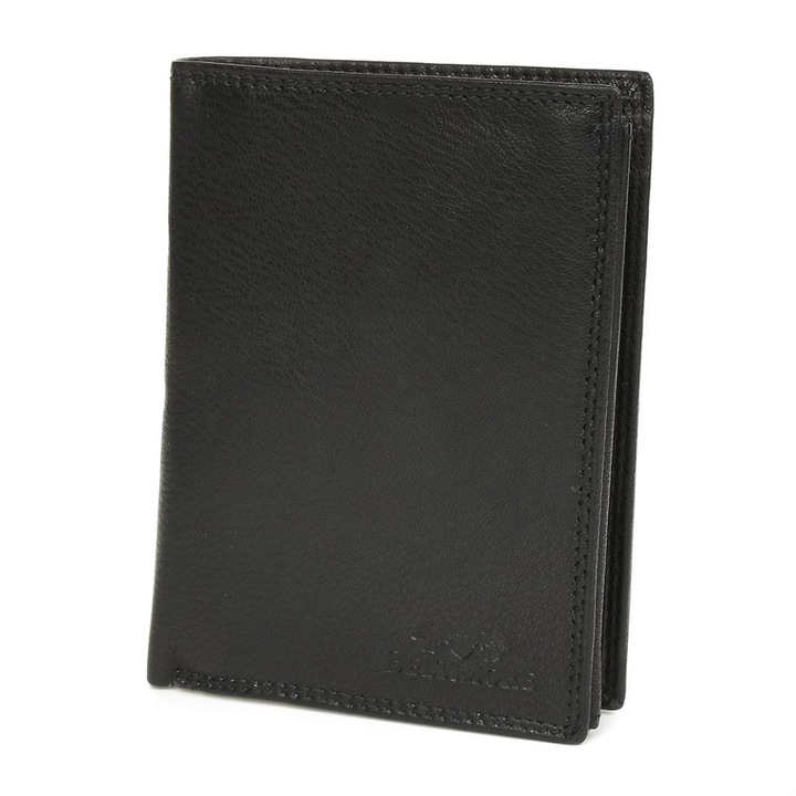 Férfi pénztárca, Baltimore, Természetes bőr, Fekete