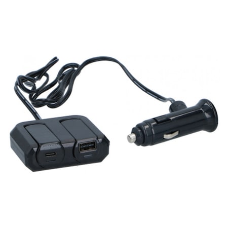 Stecher auto cu 2 iesiri USB A/C 12- 24V 2.4A Dunlop