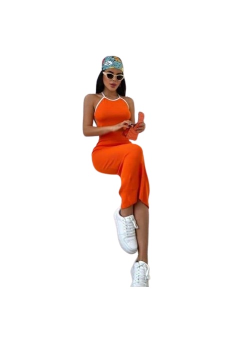 Nyári ruha, narancssárga, nyitott hátú modell