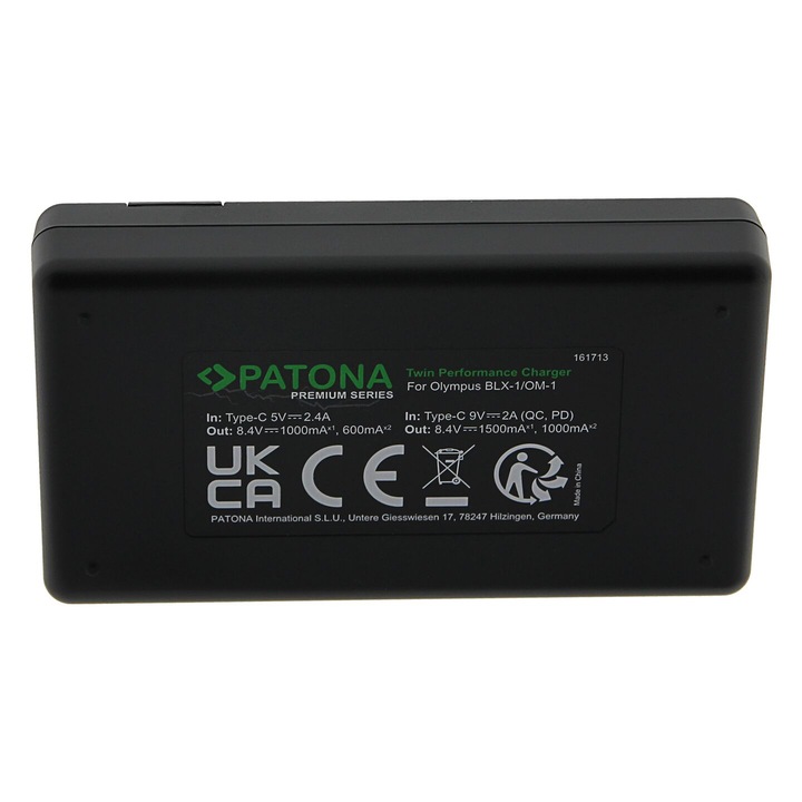 A Patona Premium Dual Performance PD LCD USB-C töltő a BLX-1 Olympust váltja fel