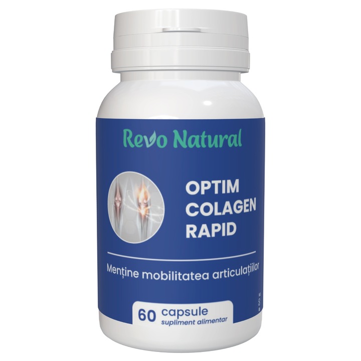 Colagen Hidrolizat pentru dureri de oase, articulatii si muschi, Optim Colagen Rapid 60 capsule vegetale