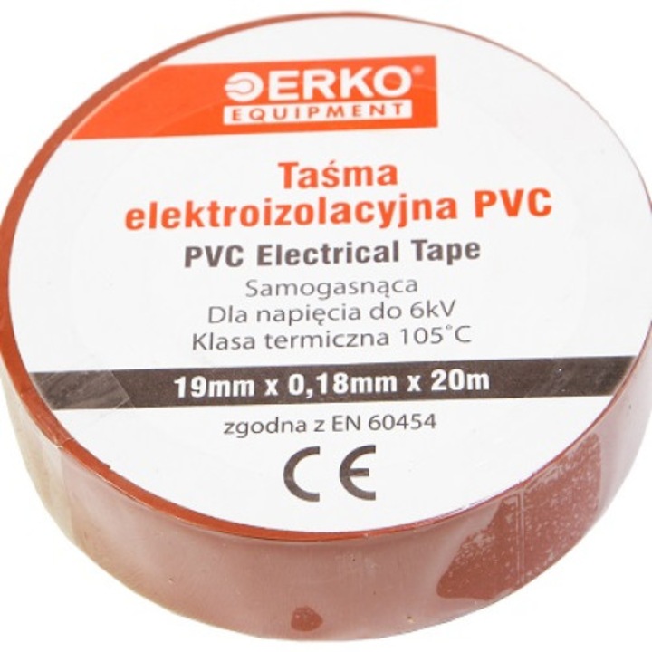 Изолационна лента 20 метра 19мм кафява Erko