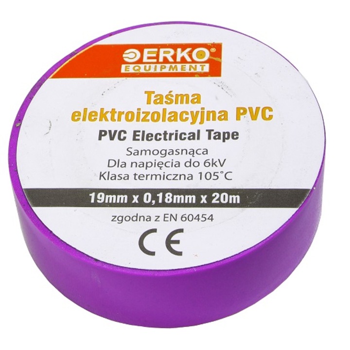 Изолирбанд Erko, 20 метра, 19мм, лилав
