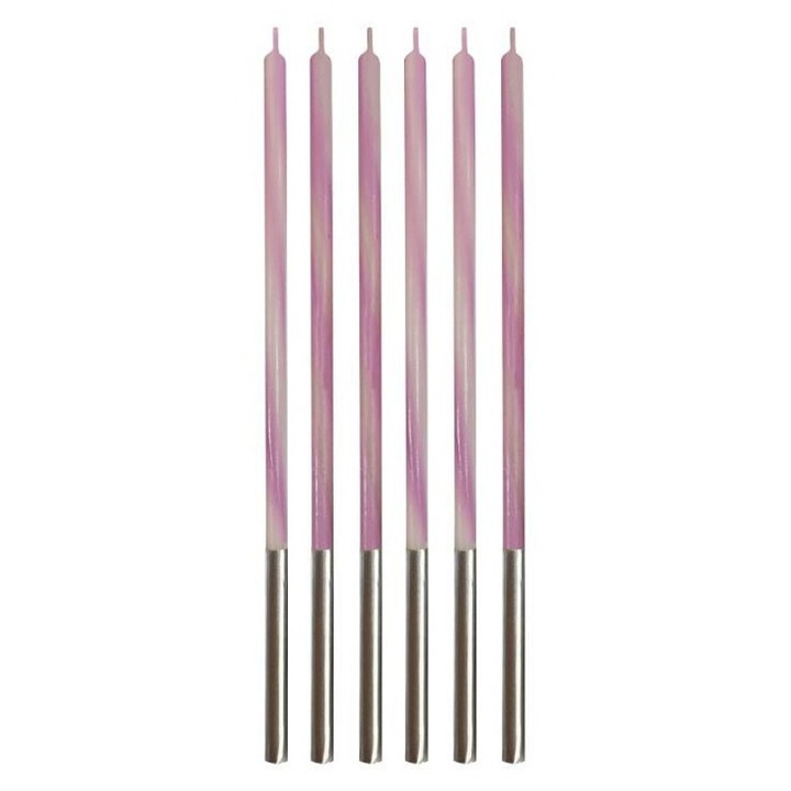 Комплект розови свещи за торта Candy Pink от 6 свещи