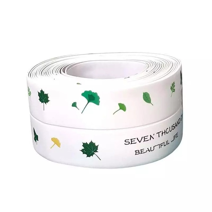 Banda Adeziva Izolanta SIKS, Antistropi, Pentru Baie si Bucatarie, Rezistenta, Usor de Curatat, 3.2 m, Model "Arbore"