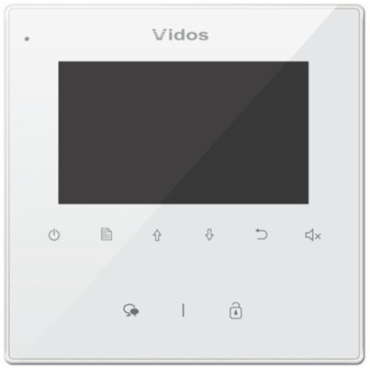 Videó kaputelefon monitor, Vidos, 137 x 137 x 17 mm, Fehér