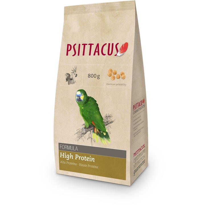 Hrana Pelete pentru Papagali Psittacus High Protein 800g