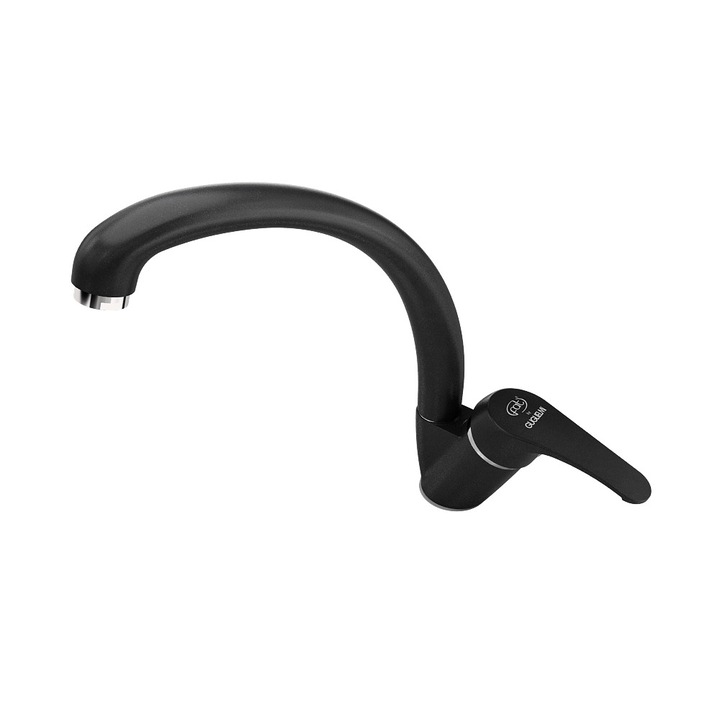 Смесител за кухня Fat by Guglielmi, Едноръкохватков, Черен металик