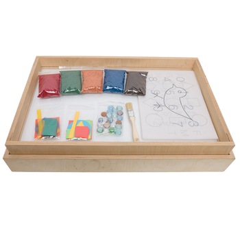 Set MORMI: Cutie Luminoasa + Tava nisip, 40x30 cm Set MORMI: Cutie Luminoasa + Tava nisip, 40x30 cm