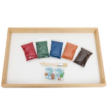 Tava MORMI cu nisip colorat si pietricele colorate 37x27 cm Tava MORMI cu nisip colorat si pietricele colorate 37x27 cm