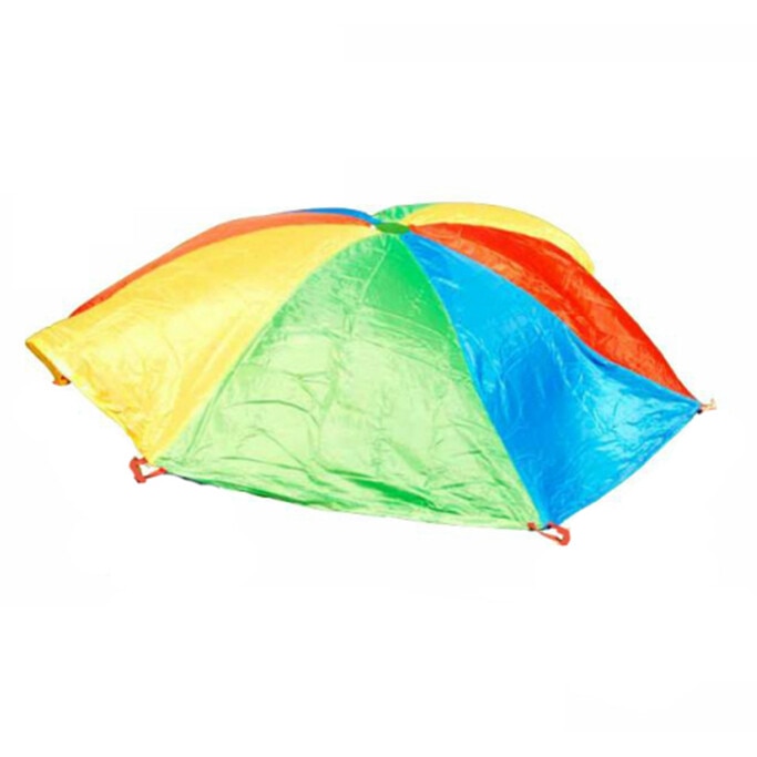 Parasuta curcubeu pentru copii, diametrul de 1.75 m, pentru jocuri de comunitate, Gonge, Multicolor