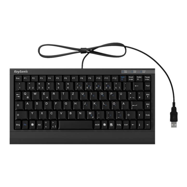 USB QWERTZ клавиатура, KeySonic, ACK-595C+, черна
