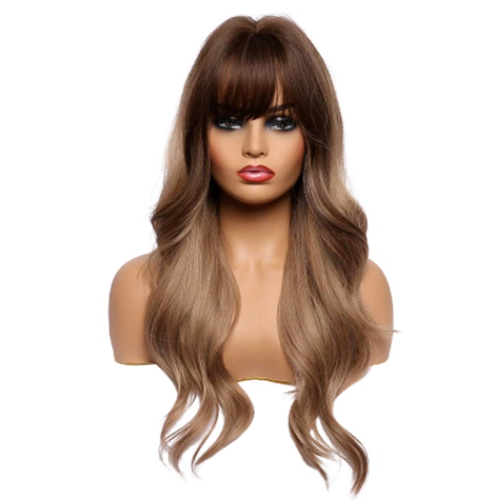 Peruca dama, Par sintetic, Rezistenta la caldura, Maro/Blond