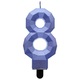 Свещ цифра "8", Diamond Blue Metallic