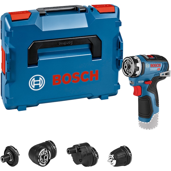 Акумулаторен винтоверт Bosch Professional GSR 12V-35 FC, 12 V, 1750 об/мин, 20/25 Nm, 1 приставка, Кутия за транспортиране, Без батерия/зарядно