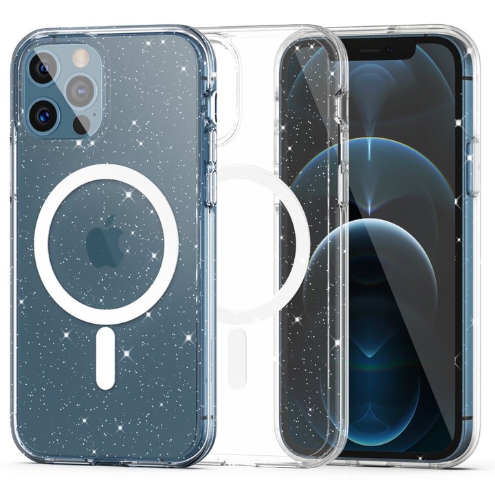 fixGuard FlexAir Hybrid MAGsafe tok iPhone 12 / 12 Pro készülékhez, Glitter