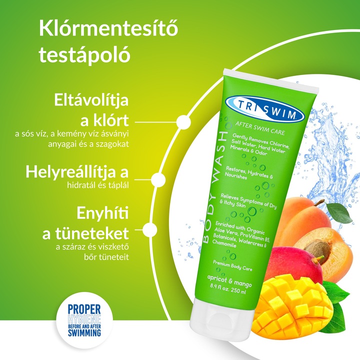 Tusfürdő úszóknak, TRISWIM, Klór eltávolítás a bőrről, 250ml
