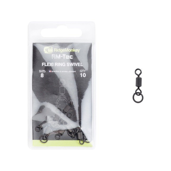 Set 10 vartejuri pentru pescuit, RidgeMonkey, Dimnesiunea 8, Negru