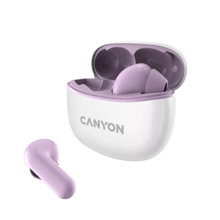 Casti True Wireless Canyon TWS-5 vezeték nélküli fejhallgató, Bluetooth, lila