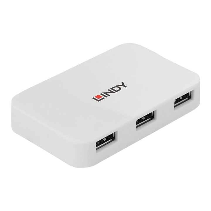 Lindy USB хъб LY-43143, 4x USB 3.0, бял