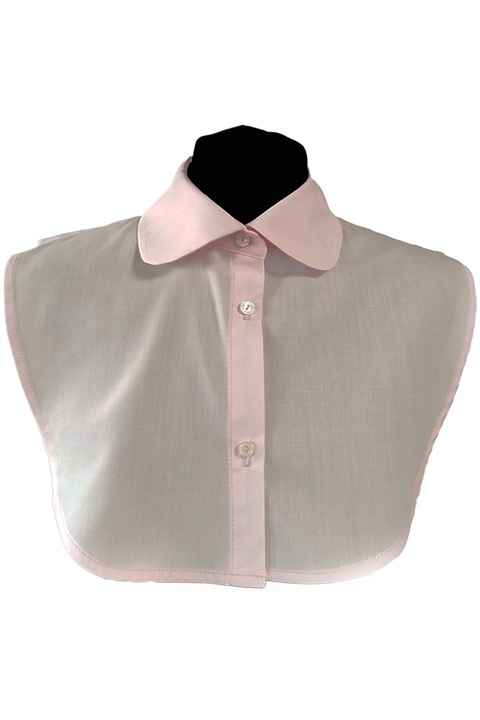 Guler de camasa detasabil, Maralyn, roz deschis, rotunjit, clasic, bumbac, marime universala