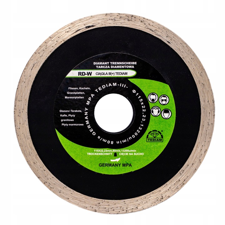 Disc diamantat Tediam, Ceramica/Marmura, 115 mm