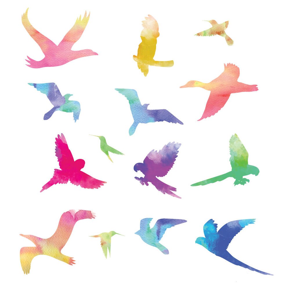Sticker Decorativ - Coloured-Birds - 30 x 90cm