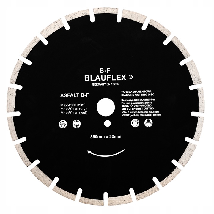 Disc diamantat Blauflex, Asflat, 350x25.4 mm