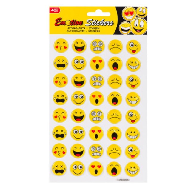 Autocolante Cu Diferite Emotii, Fete Amuzante De Emoticon Galben Cu ...