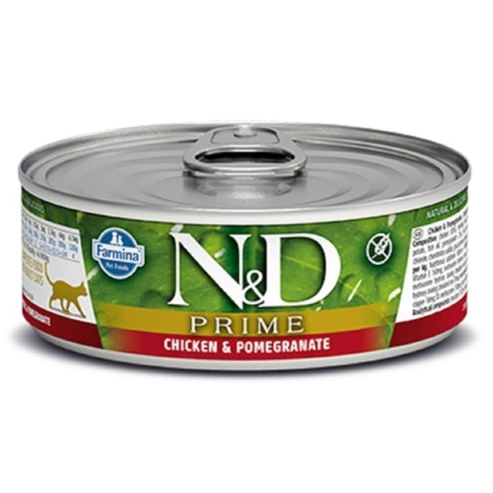 N&D Prime Csirke és gránátalma konzerv macskák számára, 70 g