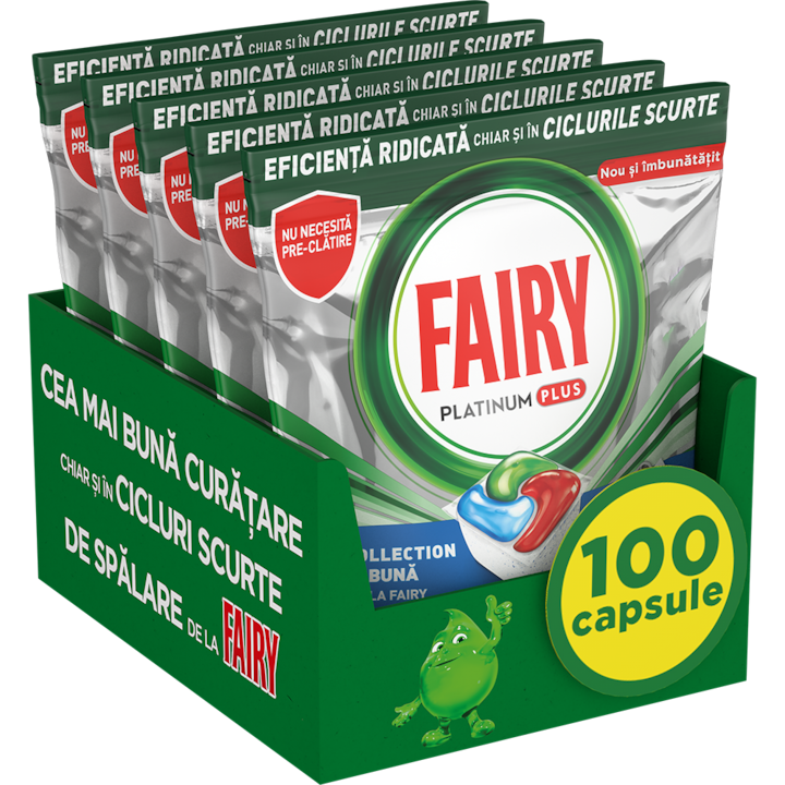 Капсули за съдомиялна Fairy Platinum Plus Deep Clean, 100 измивания