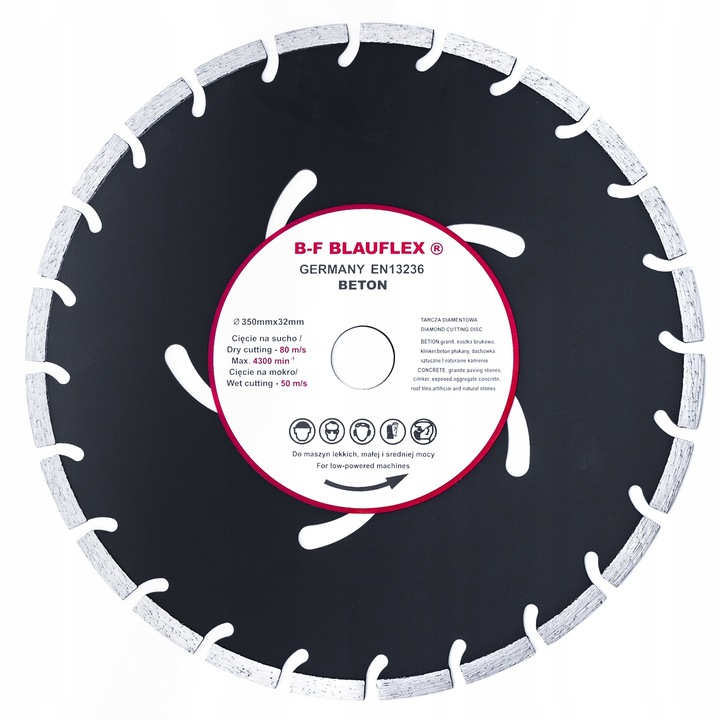 Disc diamantat segmentat Blauflex, Beton, 350x25.4 mm