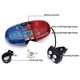 Sonerie tip sirena politie pentru bicicleta, cu girofar, 4 melodii, 6 LED-uri, controler, fixare ghidon