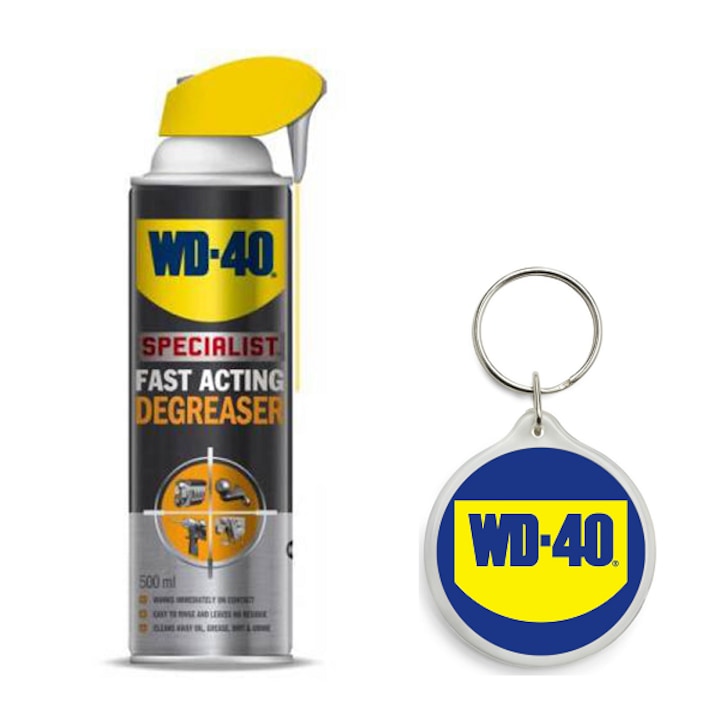 Set Spray Wd-40 Specialist De-Greaser - Solutie De Curatare Universala 400Ml cu Breloc WD-40