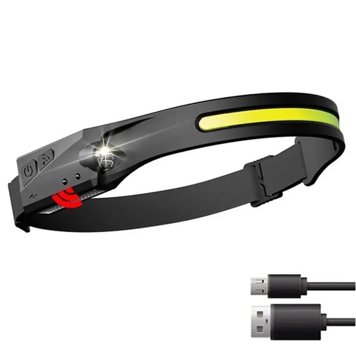 Челник с LED лента, 4 степени, 2 режима, батерия, сензор за движение, AVI-3545