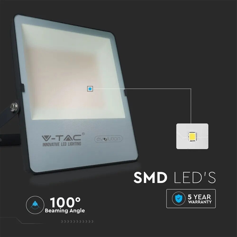 Proiector Led Vtac Proiector LED, V-TAC, 150W, 24000lm, 6400K, IP65, Negru - eMAG.ro