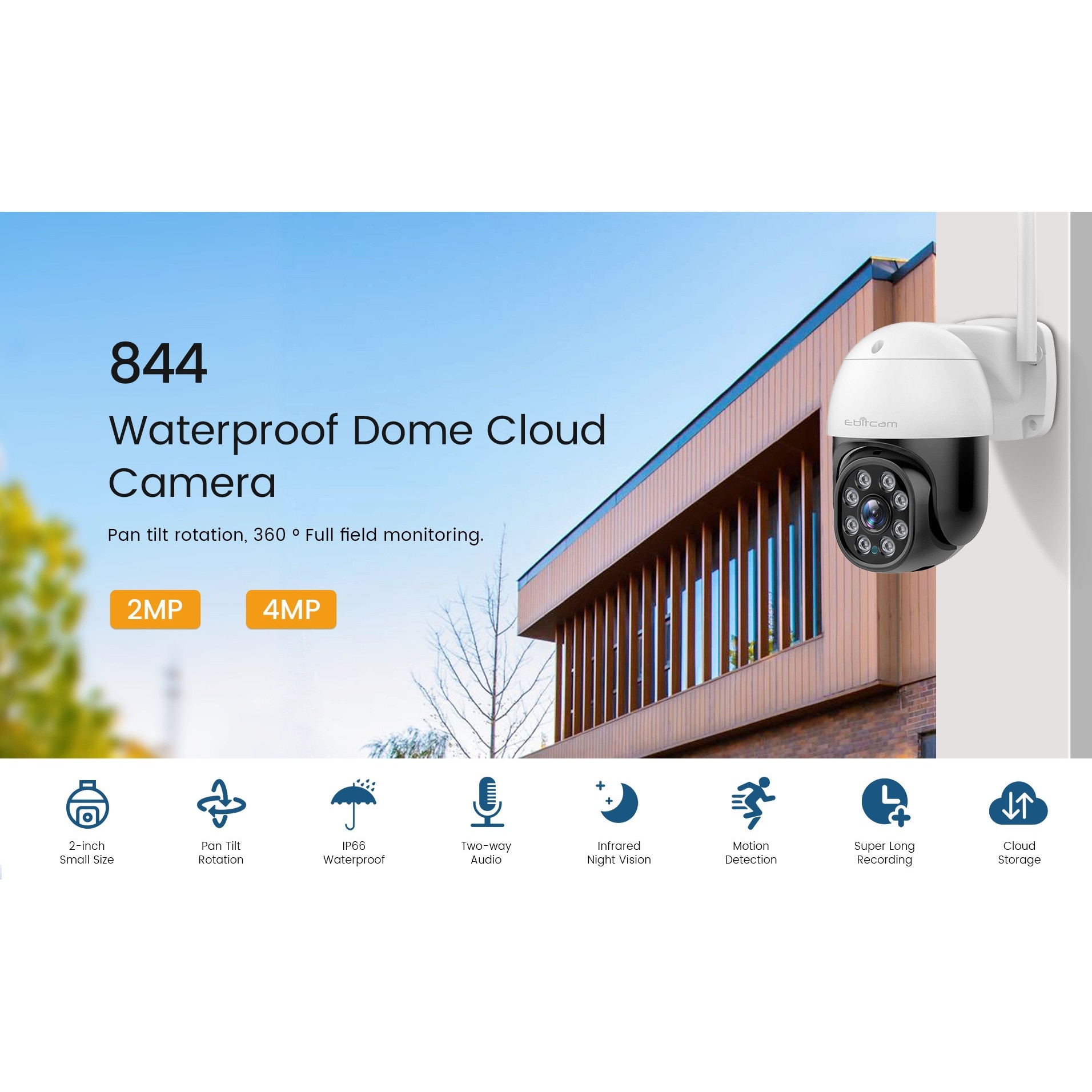 Camera de Supraveghere EbitCam™ ELS-2K, 3MP, Wifi, Full HD 2K, Smart ...