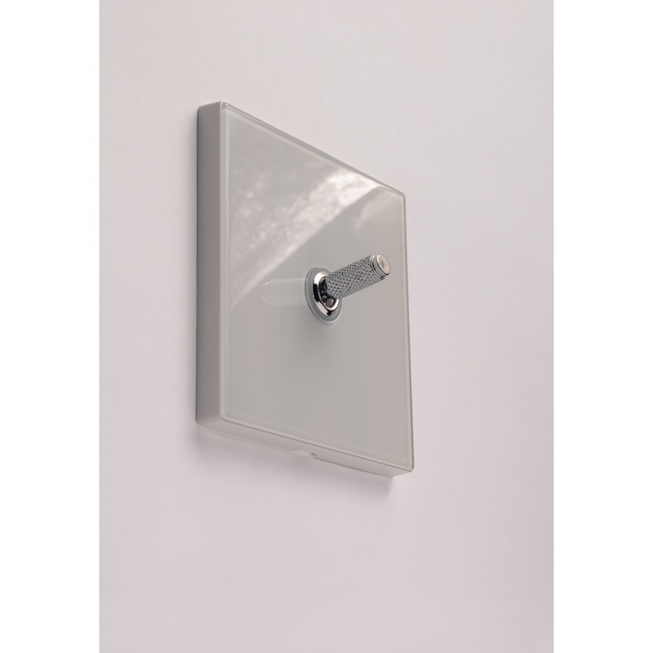 Intrerupator simplu cu comutator TAM Retro, sticla securizata, iluminare LED