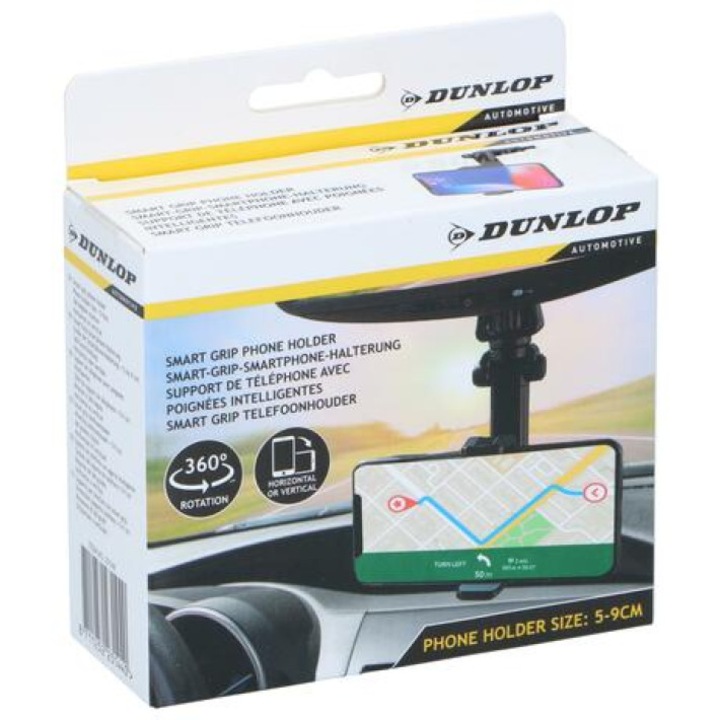 Suport telefon auto pe oglinda retrovizoare Dunlop